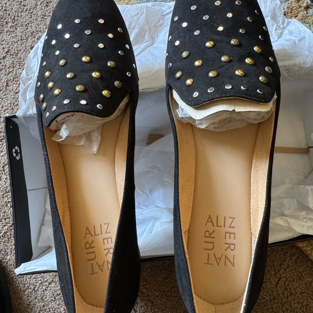 Naturalizer Black Studded Women's Loafers